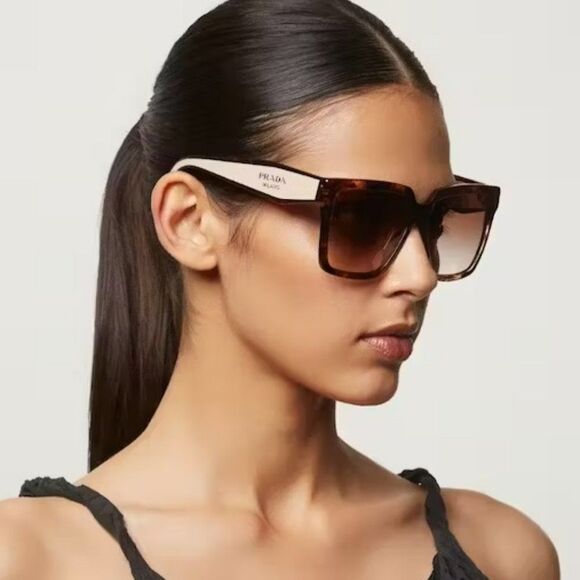 NEW Prada PR24ZS 07R0A6 Tortoise Brown Gradient Square Oversized Women Sunglasse main image 8